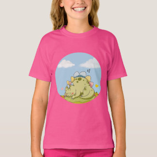 Cute Sleeping Baby Dinosaur Kids T-Shirt