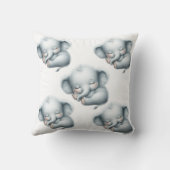 Cute Sleeping Baby Elephant on Cloud - Nursery Dec Kussen (Achterkant)