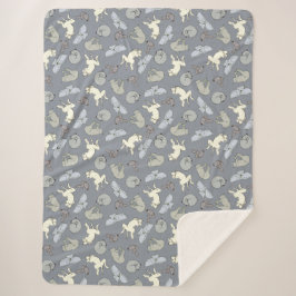 Cute Sleeping Dogs Print op Sherpa Blanket Deken