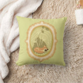 Cute Sleeping Fox Green Kussen (Deken)