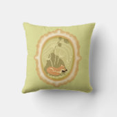 Cute Sleeping Fox Green Kussen (Achterkant)