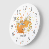 Cute Sleeping Fox Nursery Decor Wall klok (Hoek)