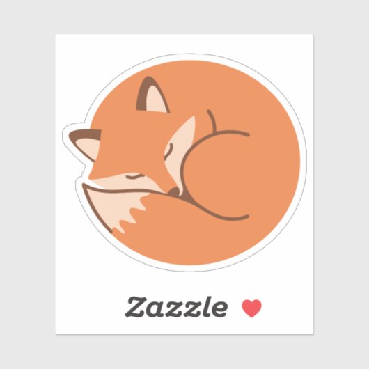 Cute Sleeping Fox Sticker (Vel)