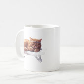 Cute Sleeping Gym Kitten Coffee Mug (Devant gauche)