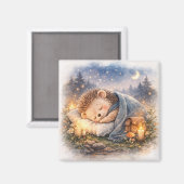 Cute Sleeping Hedgehog Fridge Magneet (Voorkant / Achterkant)