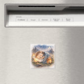 Cute Sleeping Hedgehog Fridge Magneet (Insitu (Vaatwasser))