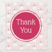 Cute Sleeping Kitty Cat Pattern Hartelijk dank Wijn Etiket (Enkel label)