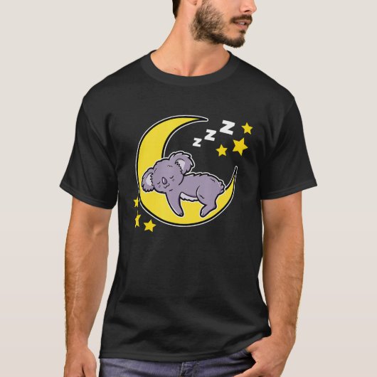 Cute Sleeping Koala Beer on Moon Pajamas Nap Nappi T-shirt (Voorkant)