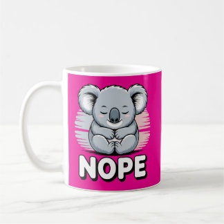 Cute Sleeping Koala “Nope” Funny Cartoon Koffiemok