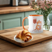 Cute Sleeping Orange Cat Coffee Mug funny orange