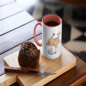 Cute Sleeping Orange Cat Coffee Mug funny orange Mok