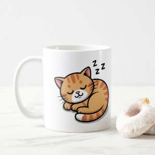 Cute Sleeping Orange Tabby Chat Mug - Coffee Cup