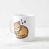 Cute Sleeping Orange Tabby Chat Mug - Coffee Cup (Devant gauche)