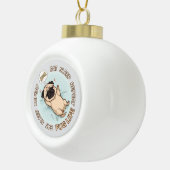 Cute Sleeping Pug Snowflake Ornament | (Rechts)