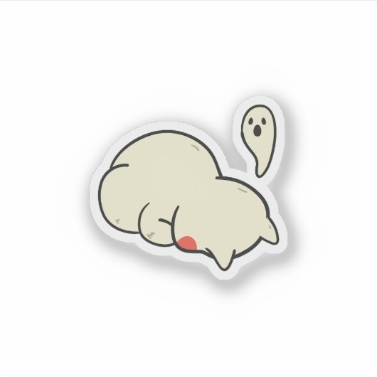 Cute Sleepy Blob Ghost Sticker (Devant)