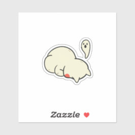 Cute Sleepy Blob Ghost Sticker