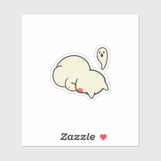 Cute Sleepy Blob Ghost Sticker (Vel)