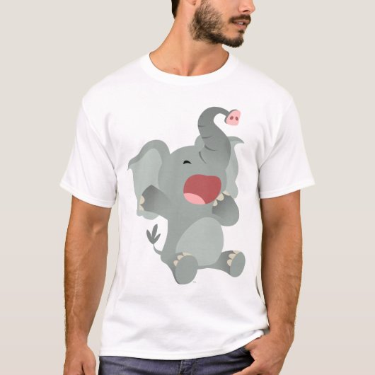 Cute Sleepy Cartoon Elephant Children T-Shirt (Voorkant)