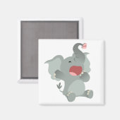 Cute Sleepy Cartoon Elephant Magnet Magneet (Voorkant / Achterkant)