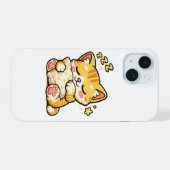 Cute Sleepy Cat Pillow iPhone 15 Hoesje (Achterkant horizontaal)