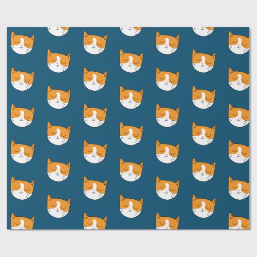 Cute Sleepy Cat Wrapper Cadeaupapier (Vlak)
