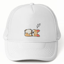 Cute Sleepy Corgi Dog Lover Mesh Back Cap