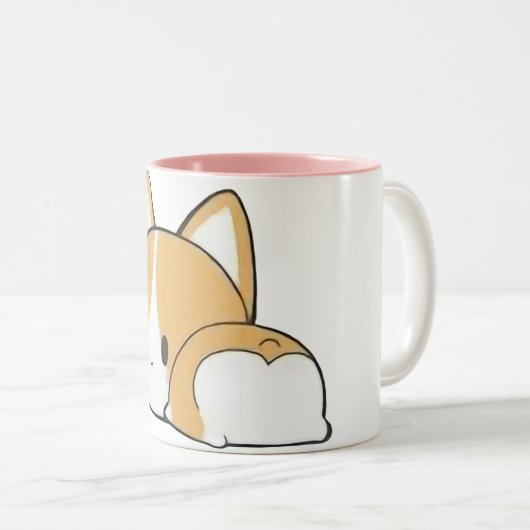 Cute Sleepy Corgi Mug - 2 Tone (Devant droit)