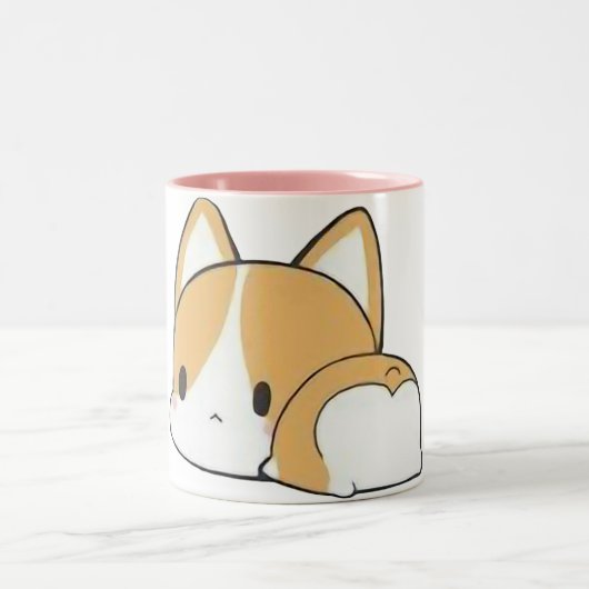 Cute Sleepy Corgi Mug - 2 Tone (Centre)