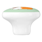 Cute Sleepy Little Fox Keramische Knop (Zijkant)