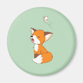 Cute Sleepy Little Fox Magneet (Voorkant)