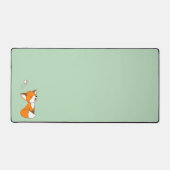 Cute Sleepy Little Fox on Green Bureaumat (Voorkant)