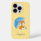 Cute Sleepy Little Fox onder Umbrella Case-Mate iPhone Case (Achterkant)