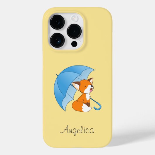 Cute Sleepy Little Fox onder Umbrella Case-Mate iPhone Case (Achterkant)