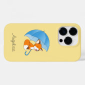 Cute Sleepy Little Fox onder Umbrella Case-Mate iPhone Case (Achterkant (horizontaal))