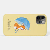 Cute Sleepy Little Fox onder Umbrella Case-Mate iPhone Case (Achterkant (horizontaal))
