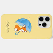 Cute Sleepy Little Fox onder Umbrella Case-Mate iPhone Case (Achterkant (horizontaal))