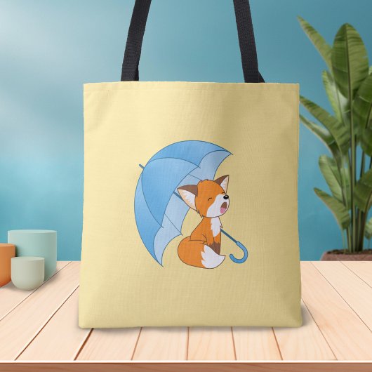 Cute Sleepy Little Fox onder Umbrella Draagtas