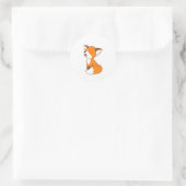 Cute Sleepy Little Fox Ronde Sticker (Tas)