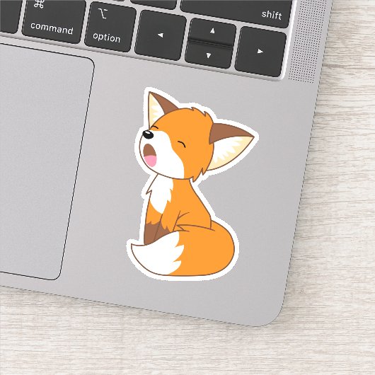 Cute Sleepy Little Fox Sticker (Detail)