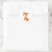 Cute Sleepy Little Fox Vierkante Sticker (Tas)