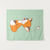 Cute Sleepy Little Fox Wandkleed (Voorkant (horizontaal))