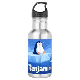 Cute Sleepy Penguin, Personalized Water Bottle Waterfles