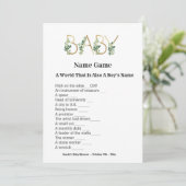 Cute Slogan Baby shower Guining Game Invitation Kaart (Staand voorkant)