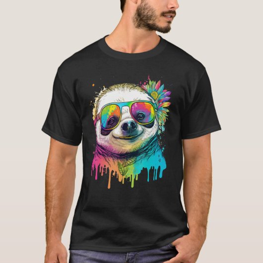 Cute Sloth  Animal on Sloth 3 T-shirt (Voorkant)