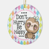 Cute Sloth Argyle is blij met Kerstmis Keramisch Ornament (Links)