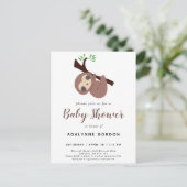 Cute Sloth Baby shower Boy Schattig Animal Invitat Uitnodiging Briefkaart (Staand voorkant)