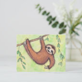 Cute Sloth Briefkaart (Staand voorkant)