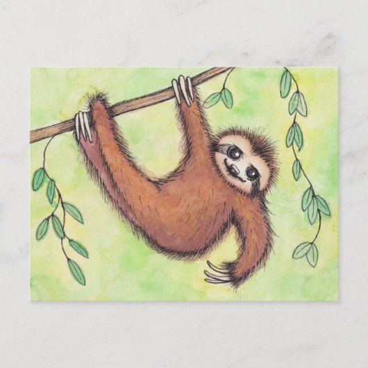 Cute Sloth Briefkaart (Voorkant)