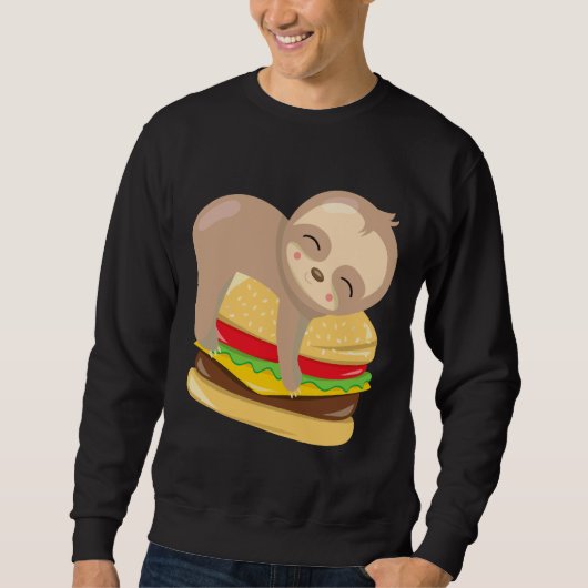 Cute Sloth Burger Trui (Voorkant)