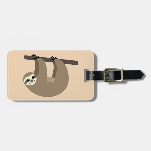 Cute Sloth Cartoon Bagagelabel (Voorkant horizontaal)